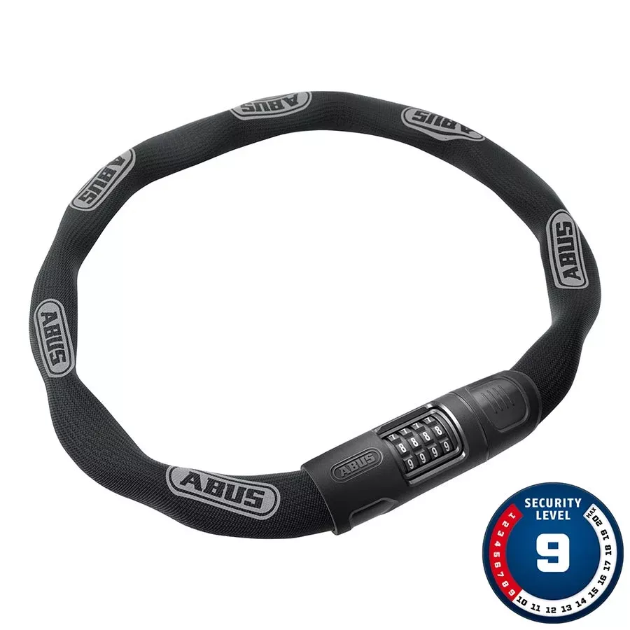 Abus 8808C Chain Lock - Combination 3.7' 8mm Square Black