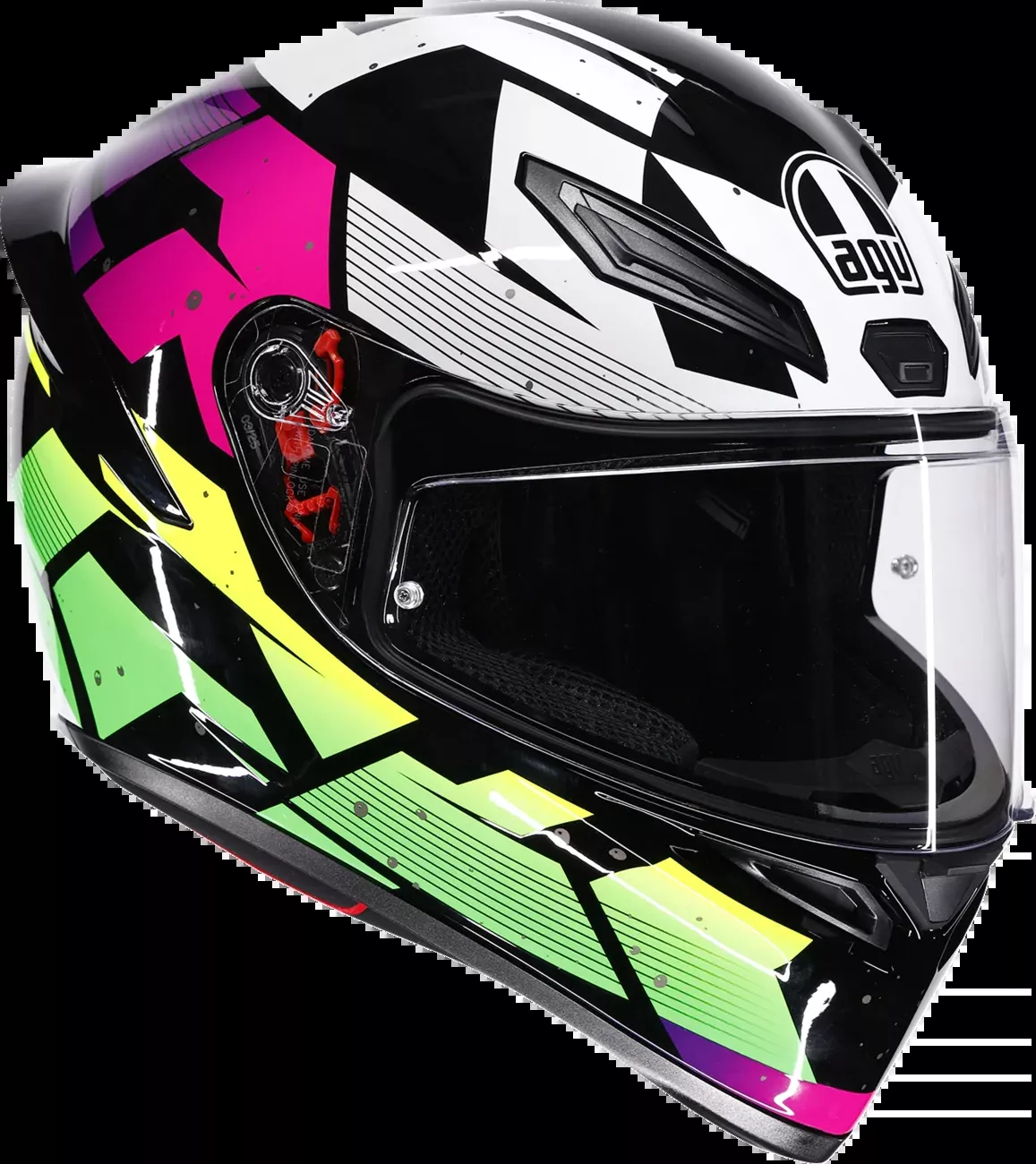 AGV K1 S Punkpulse Full Face Helmet - Black/Purple/Lime - Medium