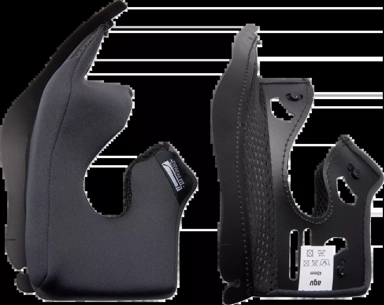 AGV K3 Cheek Pads - Gray/Black - 35mm Replacement for Enhanced Comfort and Fit