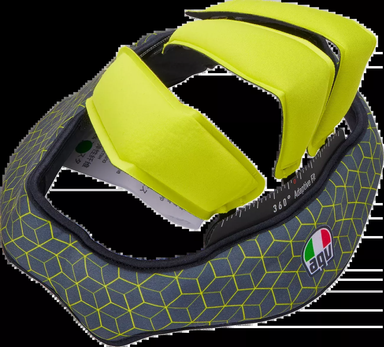 AGV Pista GP RR Replacement Liner - Gray/Yellow, Medium (Part Number 2018500055499M)