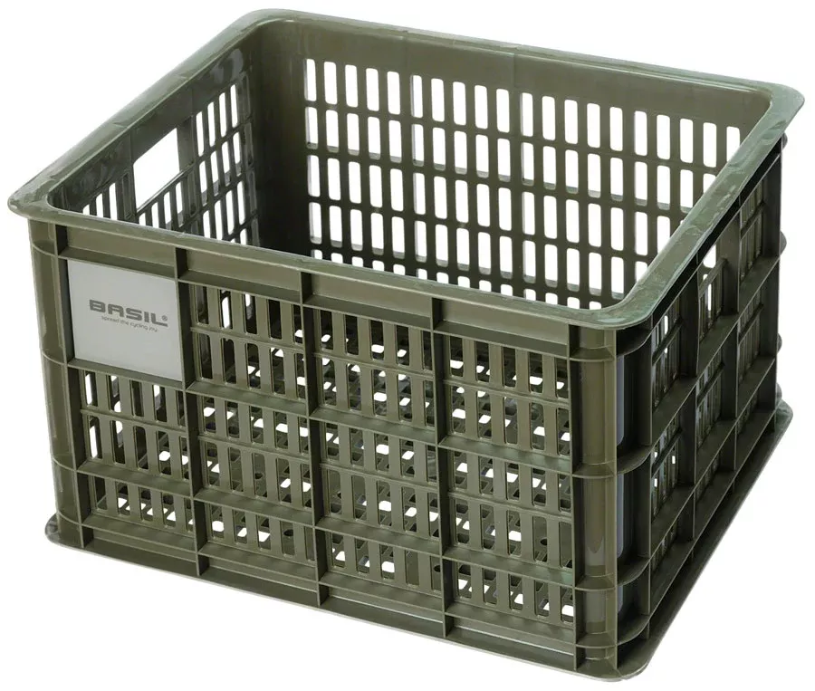 Basil Bicycle Crate M 29.5L Recycled Synthetic Moss Green