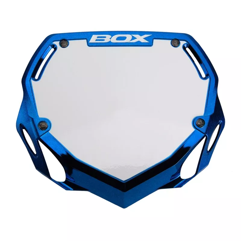 BOX Box Two Number Plate Blue Chrome - Large