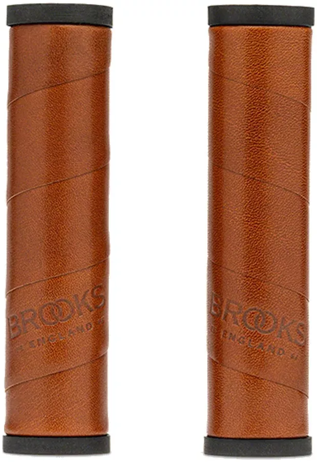 Brooks Willow Leather Grips - Antique Brown 130/130mm