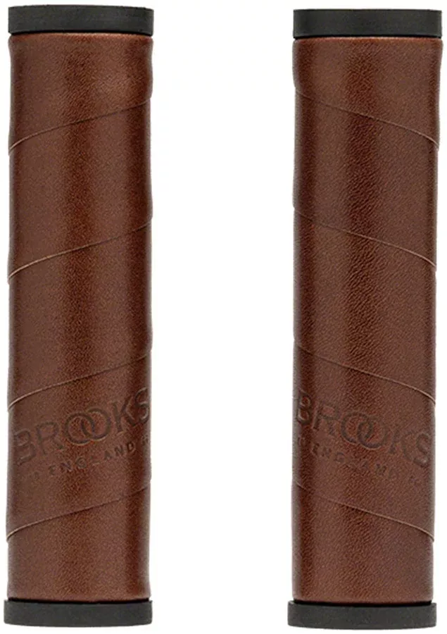 Brooks Willow Leather Grips - Black 130/130mm