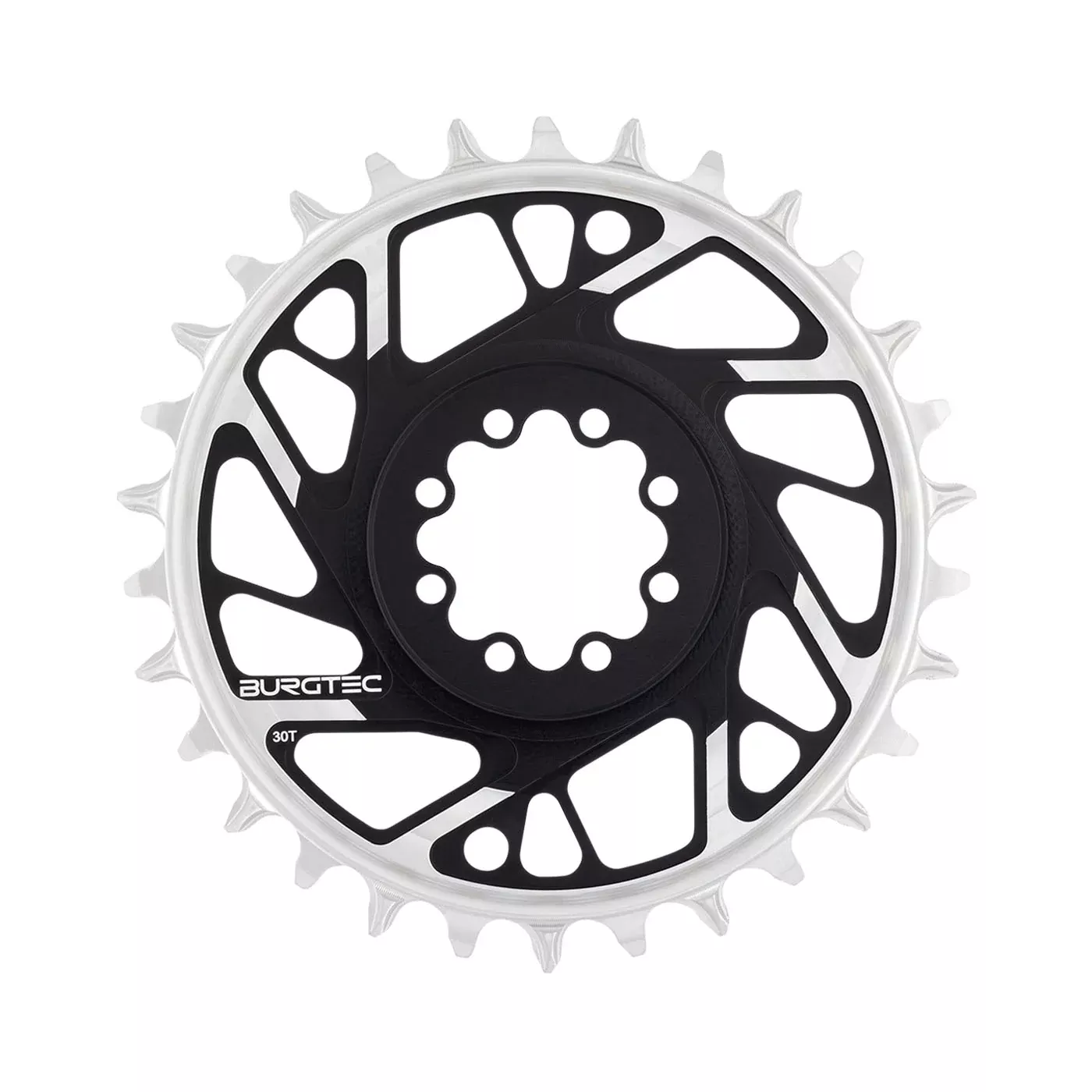 Burgtec 3mm Offset Thick Thin Chainring SRAM 8-Bolt 30T Blk