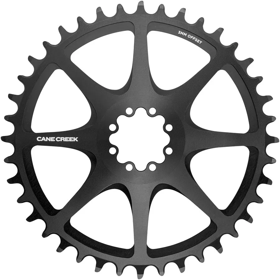 Cane Creek Direct Mount Chainring - 38t 8-Bolt Direct Mount 3mm Offset Black