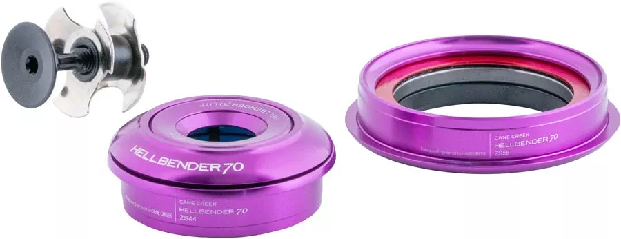 Cane Creek Hellbender 70 Lite Headset - ZS44/28.6/H8 Upper | ZS56/40 Lower Tapered Purple