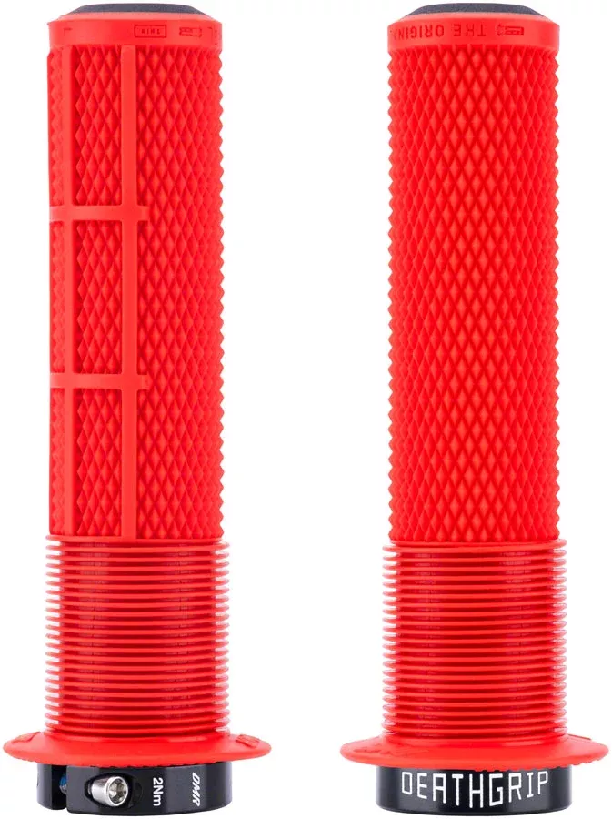 DMR DeathGrip 2 Flanged Grips - Thin Lock-On Red