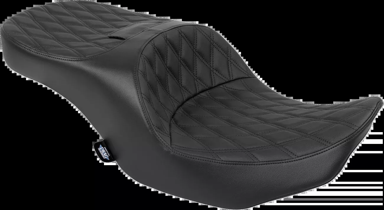Drag Specialties Seats Forward Position Freedom Seat 4715B for Harley FLH/FLT 2023-2025 – Black Vinyl with Double Diamond Stitch