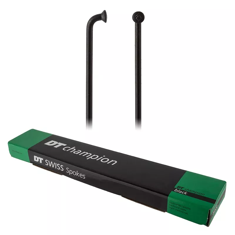DT Swiss Champion Spoke: 2.0mm 258mm J-bend Black Box of 100