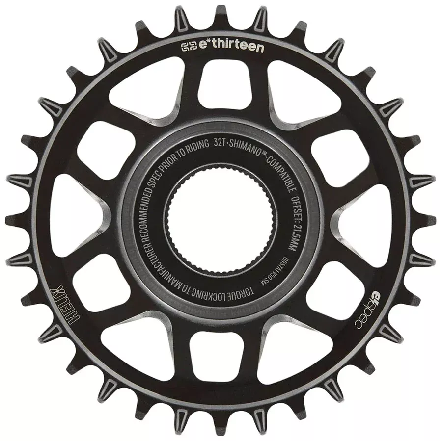 e*thirteen Helix Core e*specChainring 32T Shimano Direct Mount 55mm Chainline 21.5mm Offset Shimano/Sram 11/12s Compatible BLK