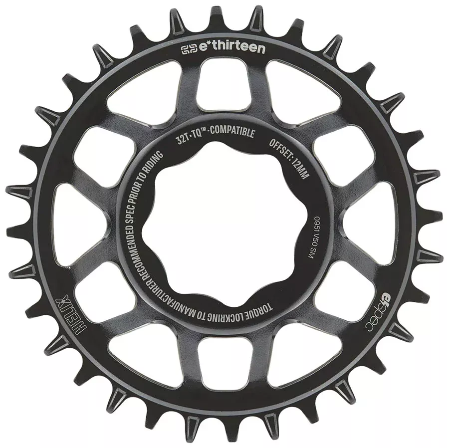 e*thirteen Helix Core e*specChainring 32T TQ HPR50 Direct Mount 55mm Chainline 12mm Offset Shimano/Sram 11/12s Compatible BLK