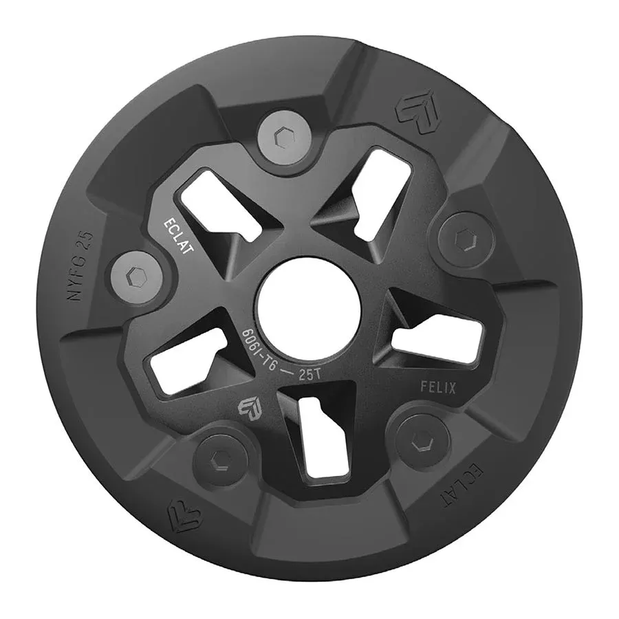 Eclat Felix Guard Teeth: 25 6061-T6 Aluminum Black