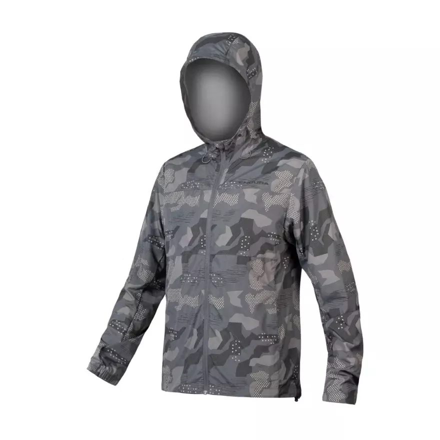 Endura Hummvee WindproofHooded Shell Jacket LGray Camo