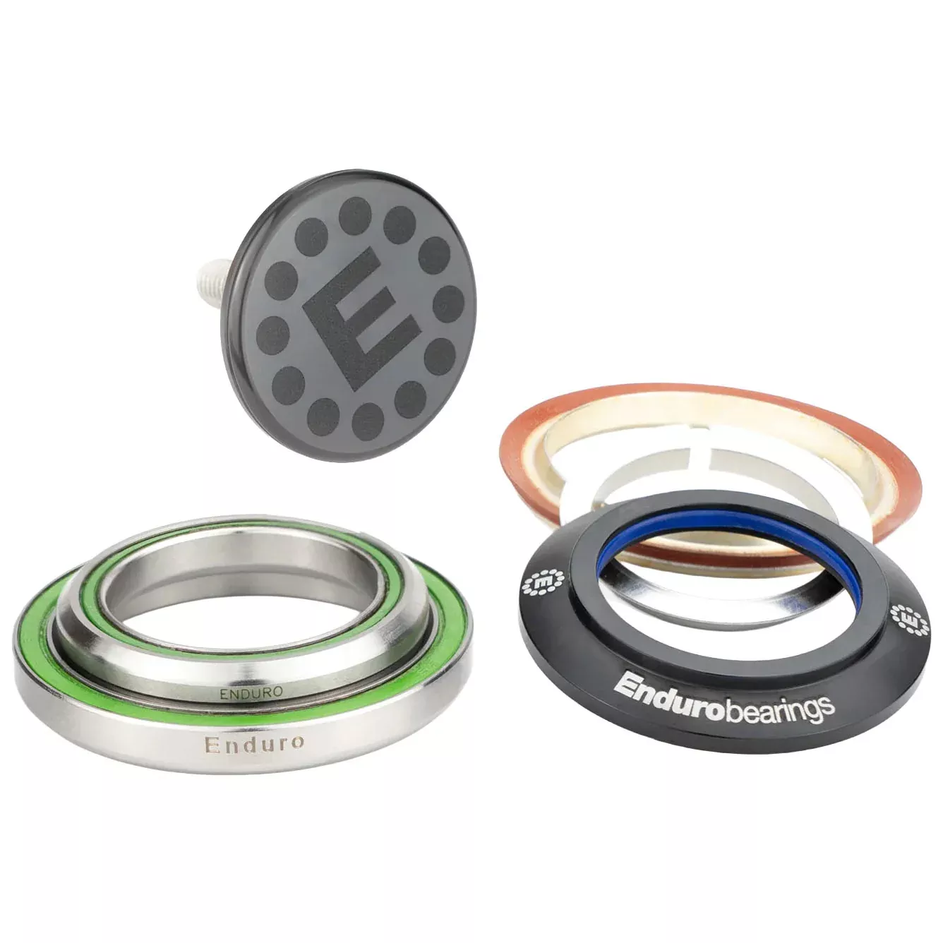 Enduro HDK-0011 Drop-In Headset Kit - IS42/28.6 Upper | IS52/40 Lower 36x45 Angular Contact Bearings Tapered BLK