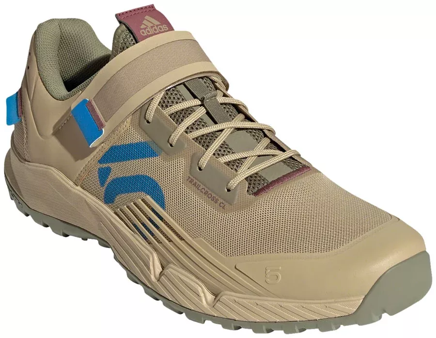 Five Ten Trailcross Mountain Clipless Shoes - Men's Beige Tone/Blue Rush/Orbit Green 6.5