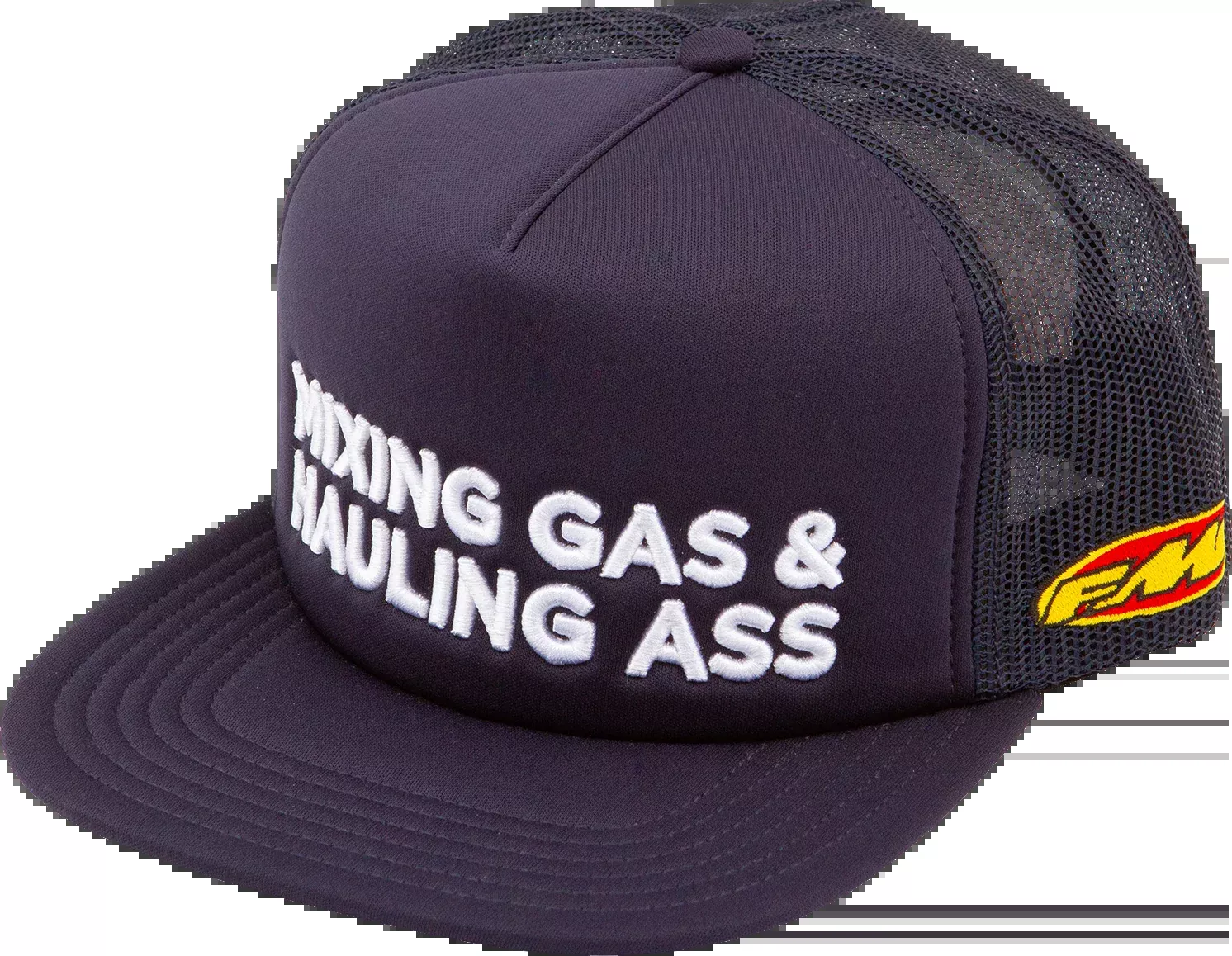 FMF Gass Hat - Navy FA7196903NVY | Five-Panel Mesh Trucker Cap with Embroidered Logo