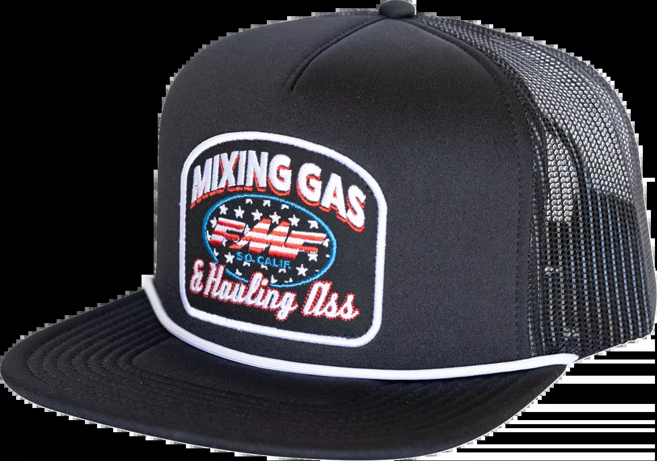 FMF Hauler Hat Black FA25196911BLK - Durable Rope Trim and Classic Design
