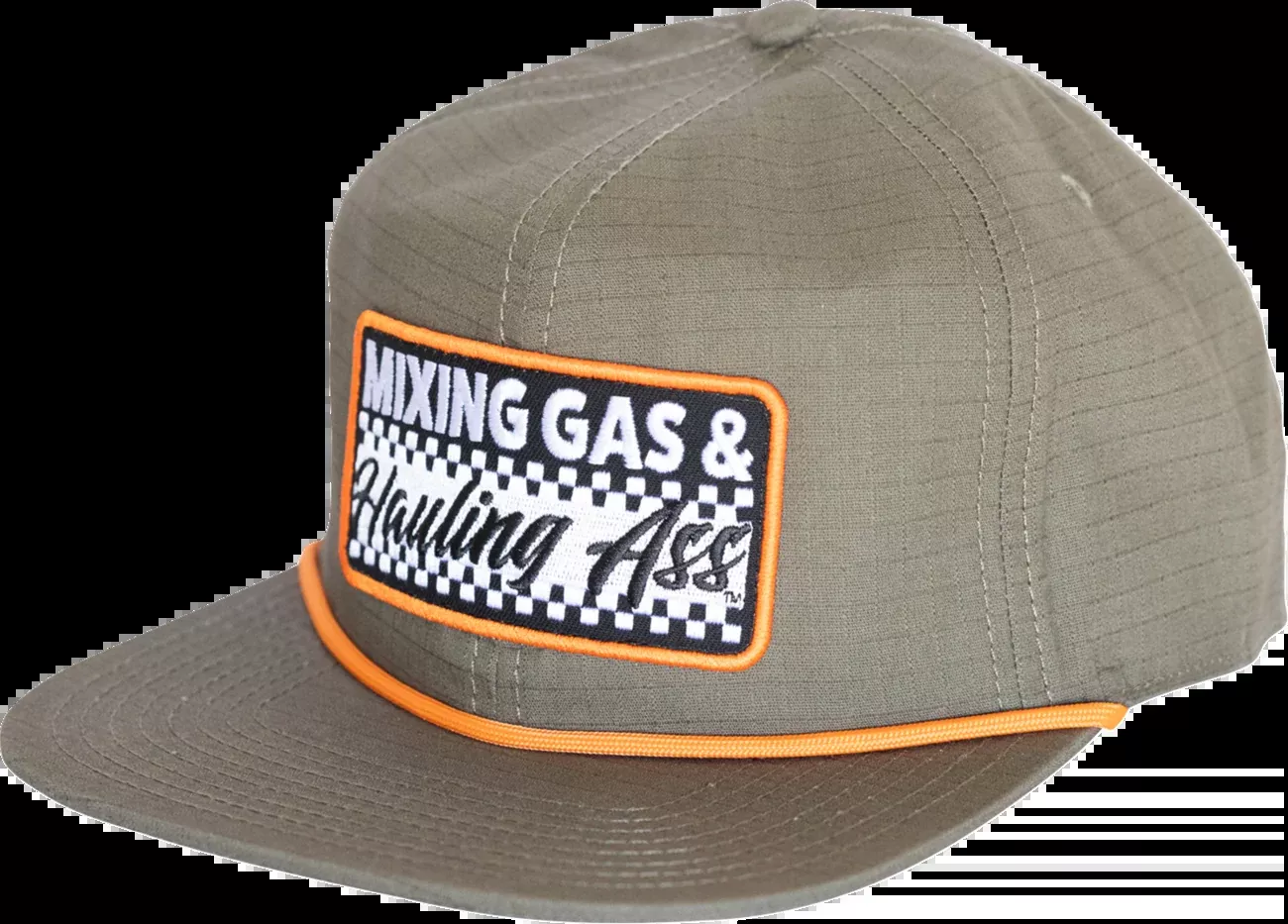 FMF Primo Ripstop Hat - Olive with Rope Trim and FMF Woven Label