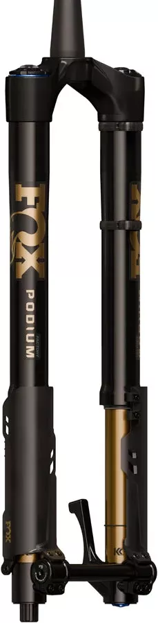 FOX Factory Podium Inverted Suspension Fork - 29" 170 mm 20TA x 110 mm 44mm Offset GRIP X2 58HT Crown BLK/Podium Gold