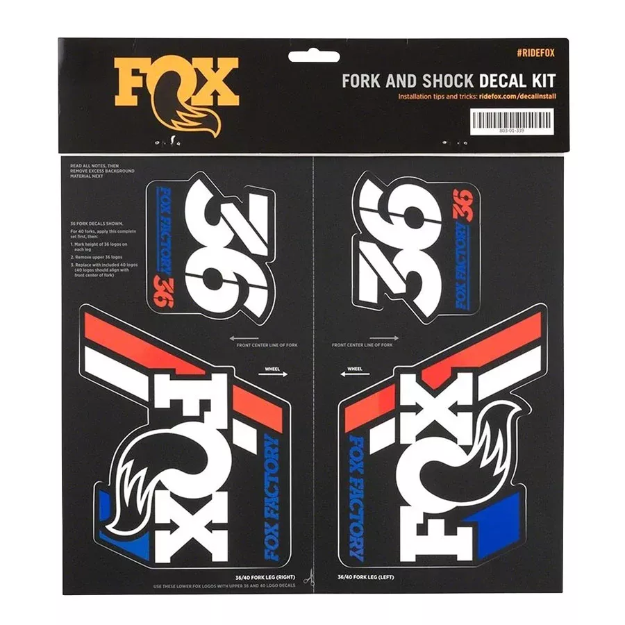 FOX Heritage Decal Kit for Forks and Shocks Red/White/Blue
