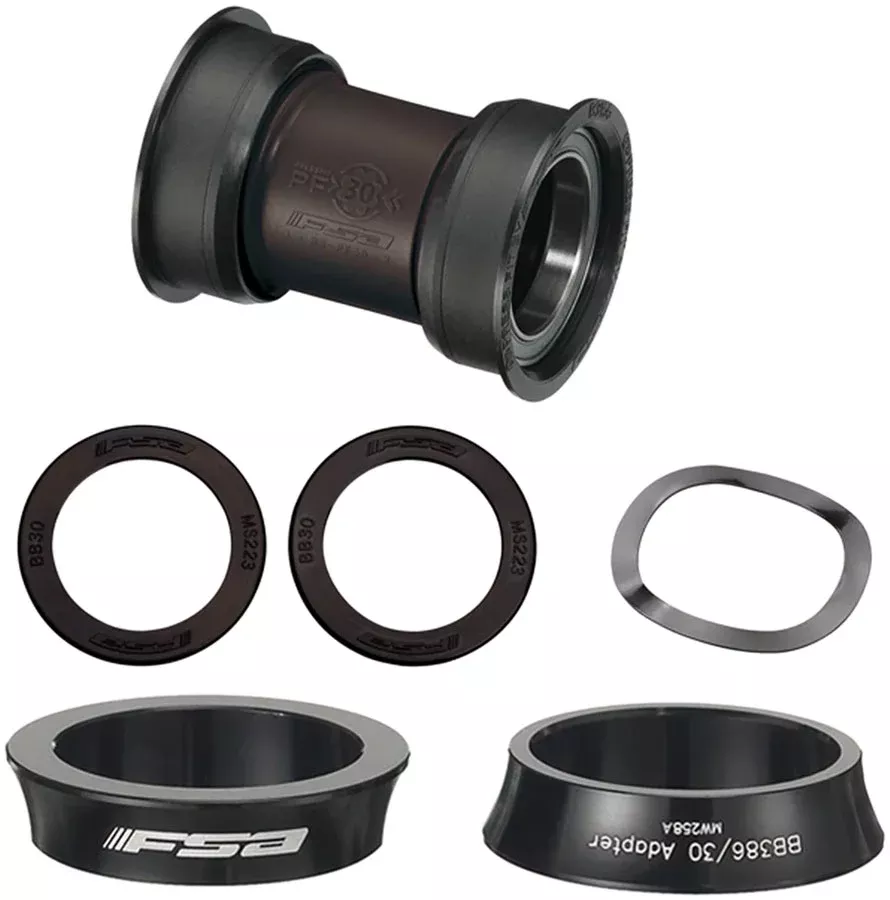 FSA PF30 to MegaExo Steel Bottom Bracket Kit for MTB with Adapter