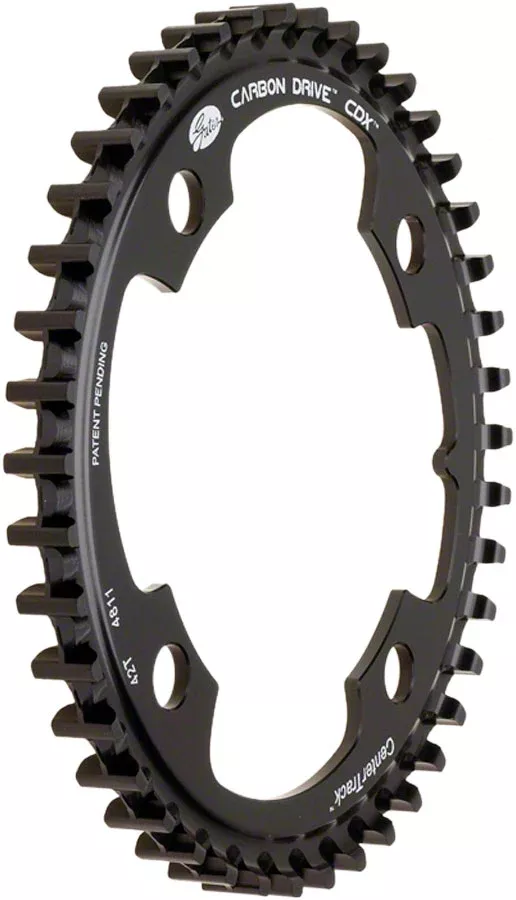 Gates Carbon Drive CDX CenterTrack Fin Line Front Belt Drive Ring - 46t 4-Bolt104mm BCD BLK