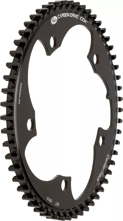 Gates Carbon Drive CDX CenterTrack Front Belt Drive Ring - 55t 5-Bolt 130mm BCD BLK