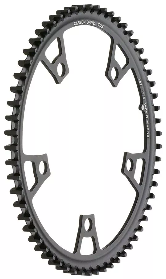 Gates Carbon Drive CDX CenterTrack Front Belt Drive Ring - 60t 5-Bolt 130mm BCD BLK