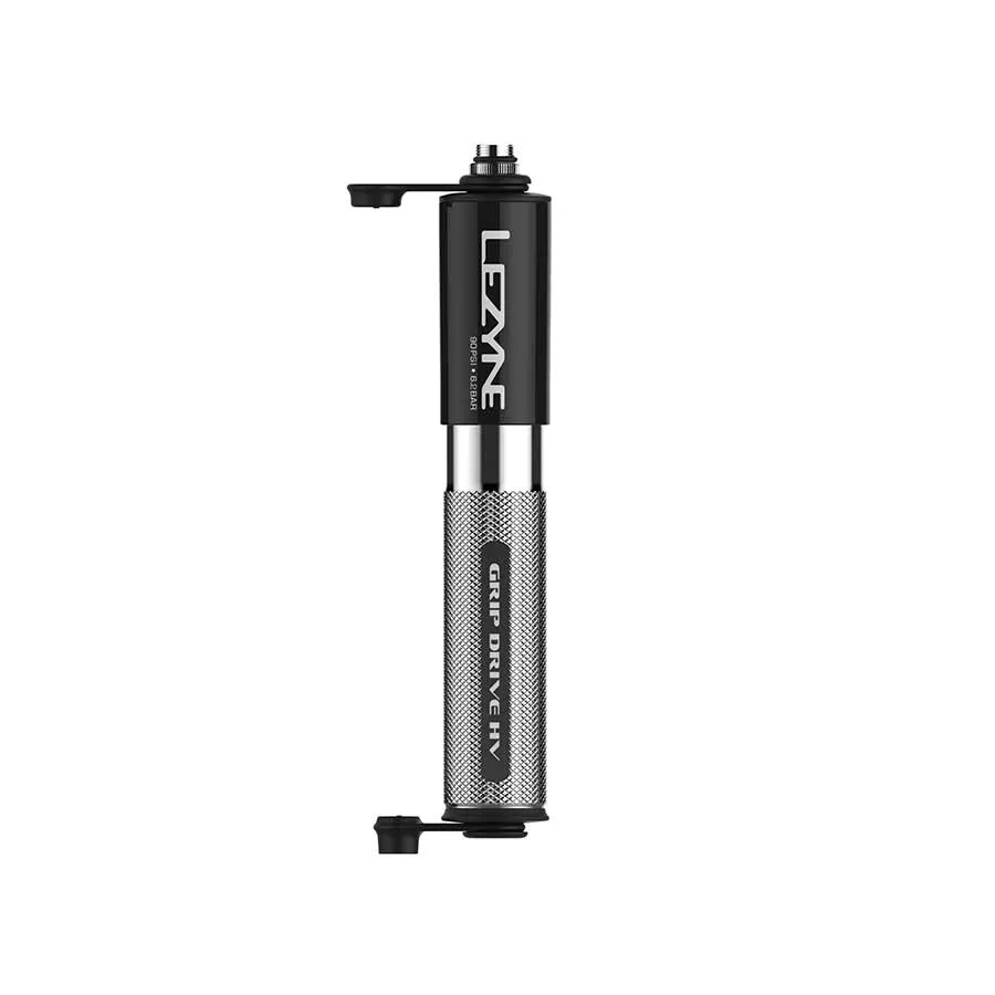 Lezyne Grip Drive HV Pump ABS Flip Chuck 90PSI Silver S 186 mm