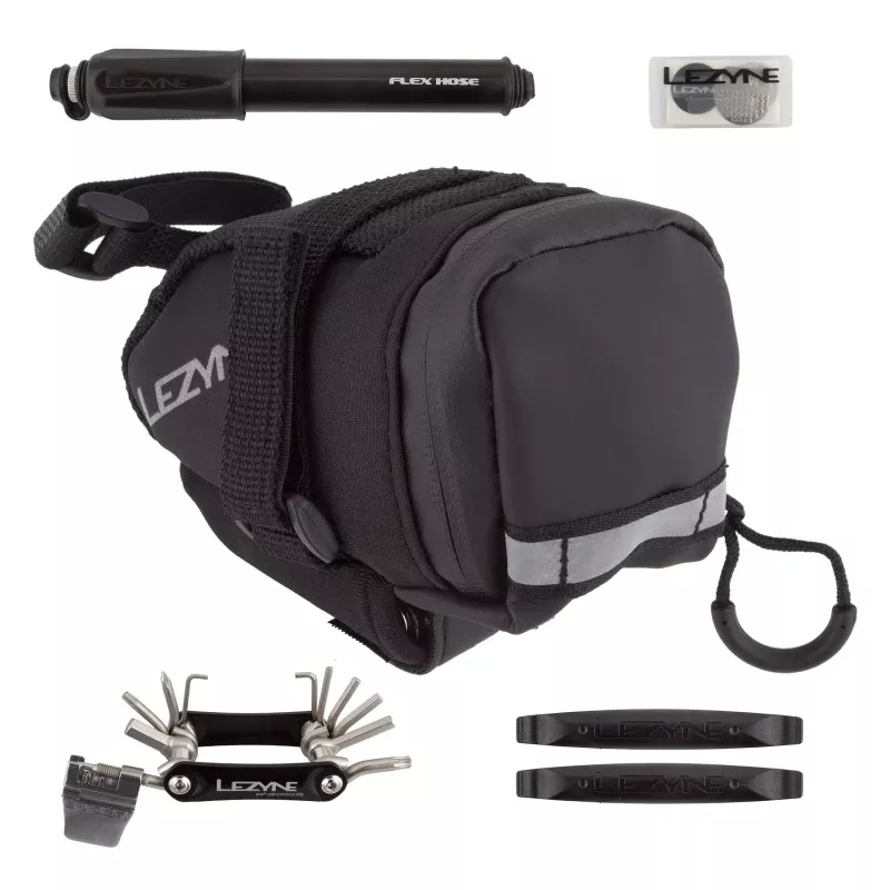Lezyne M-Caddy Seat Bag Sport Kid Sport Drive HP Hand Pump Rap6 Tool SmartKit Composite Matrix Tire Levers BLK
