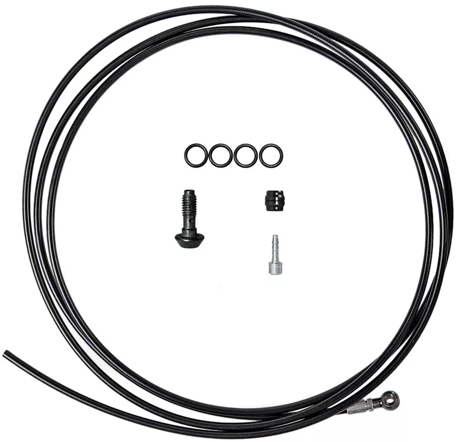 Magura Hydraulic Brake Hose - 2500mm Banjo Line Fitting Black