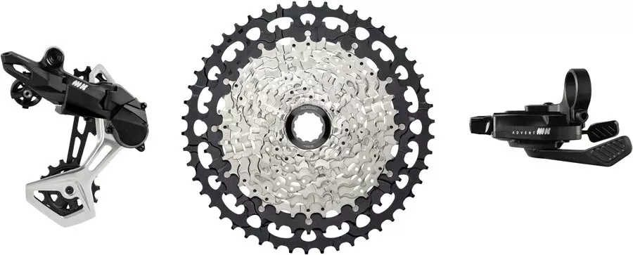 microSHIFT Advent MX 1x11-Speed Groupset - MX Trail Shifter MX Pro Rear Derailleur Aluminum Cage Clutch 11-50t Cassette For XD Driver