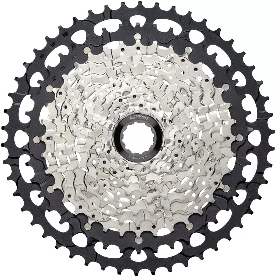 microSHIFT Advent MX G-Series Cassette - 11-Speed 11-50t Aluminum Spider Silver/BLK For XD Driver