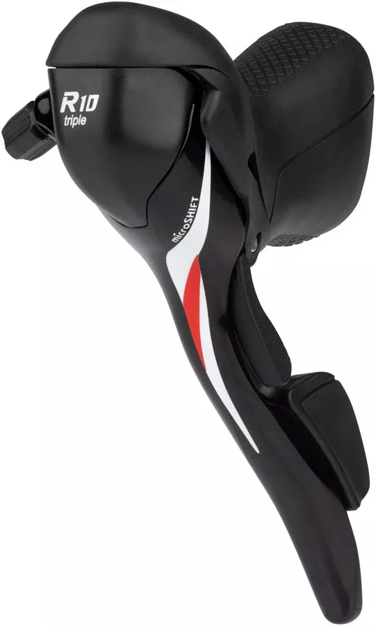 microSHIFT R10 Left Drop Bar Shift Lever - Triple Shimano Compatible Black