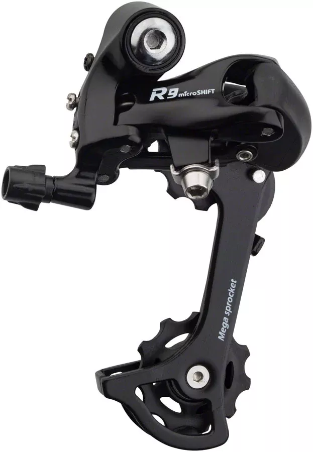 microSHIFT R9 Rear Derailleur - For use 9 10-Speed Shimano Compatible Road Systems Medium Cage BLK
