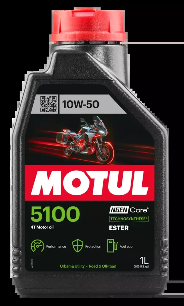 MOTUL 5100 4T 10W-50 Synthetic Blend Motorcycle Oil
