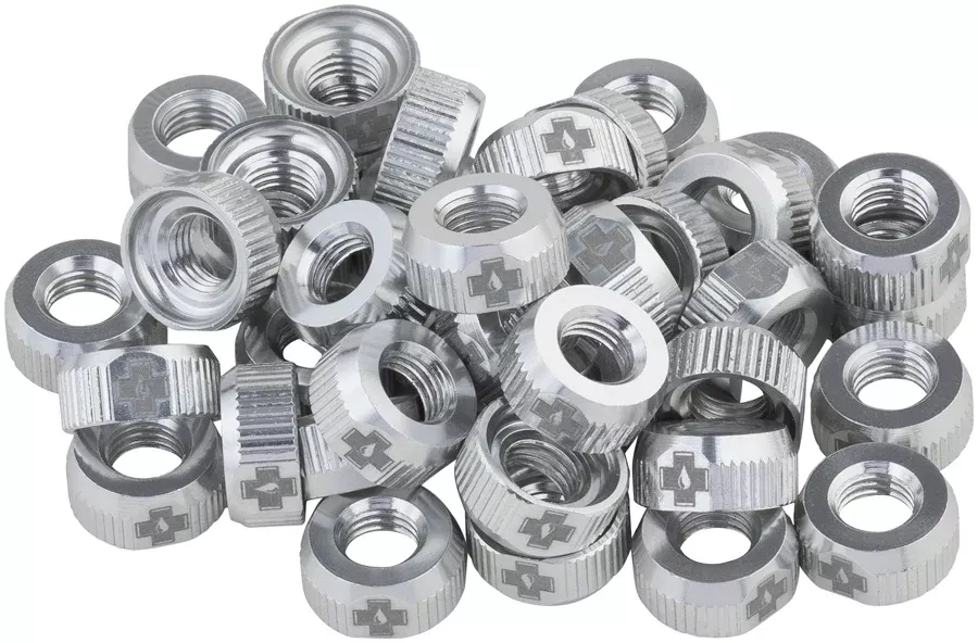 Muc-Off Tubeless Valve Box Refill -Sliver Lock Nut Pack of 40