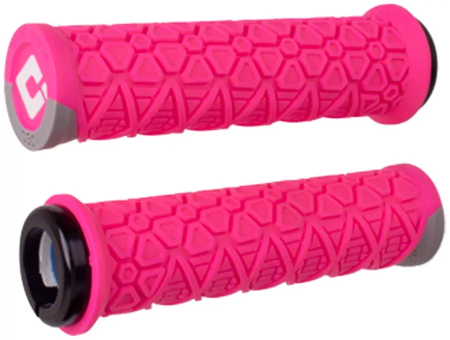 ODI Vanquish Grips - Pink/Gray Lock-On