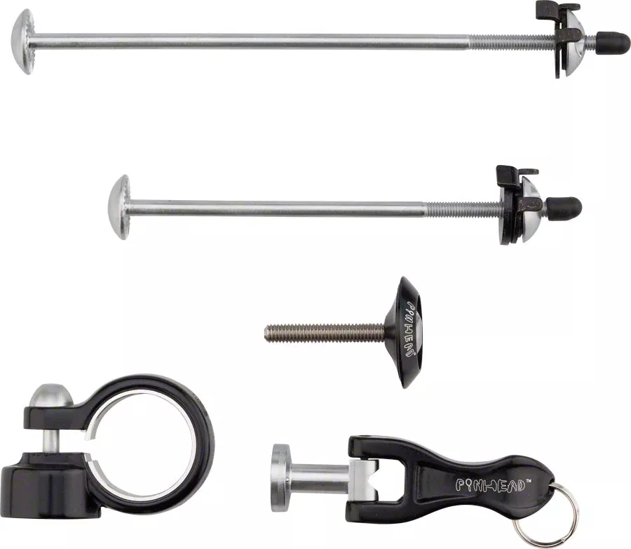 Pinhead 4-Pack Lockset: Wheel Skewer Set Seat Fork Top Cap