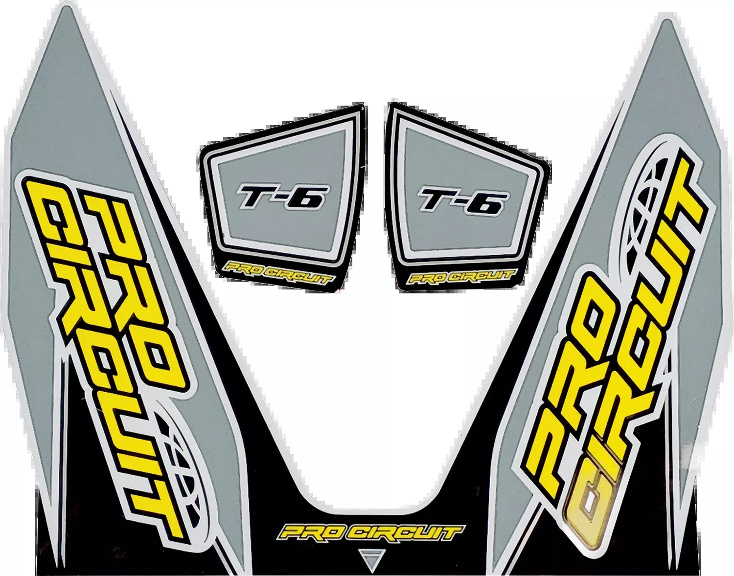 Pro Circuit T-6 Exhaust Decal – Gray | DC22T6-GRAY Replacement Sticker