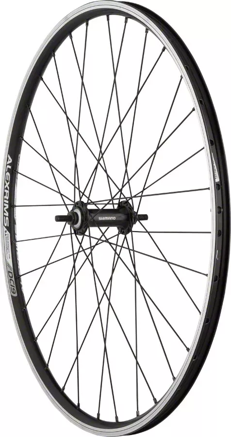 Quality Wheels Value Double Wall Series Front Wheel - 26" 9x1 Threaded x 100mm Rim Brake BLK Clincher 32H