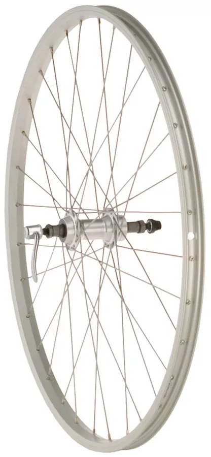 Quality Wheels Value Single Wall Series Rear Wheel - 26" QR x 135mm Rim Brake Freewheel Silver Clincher 36H