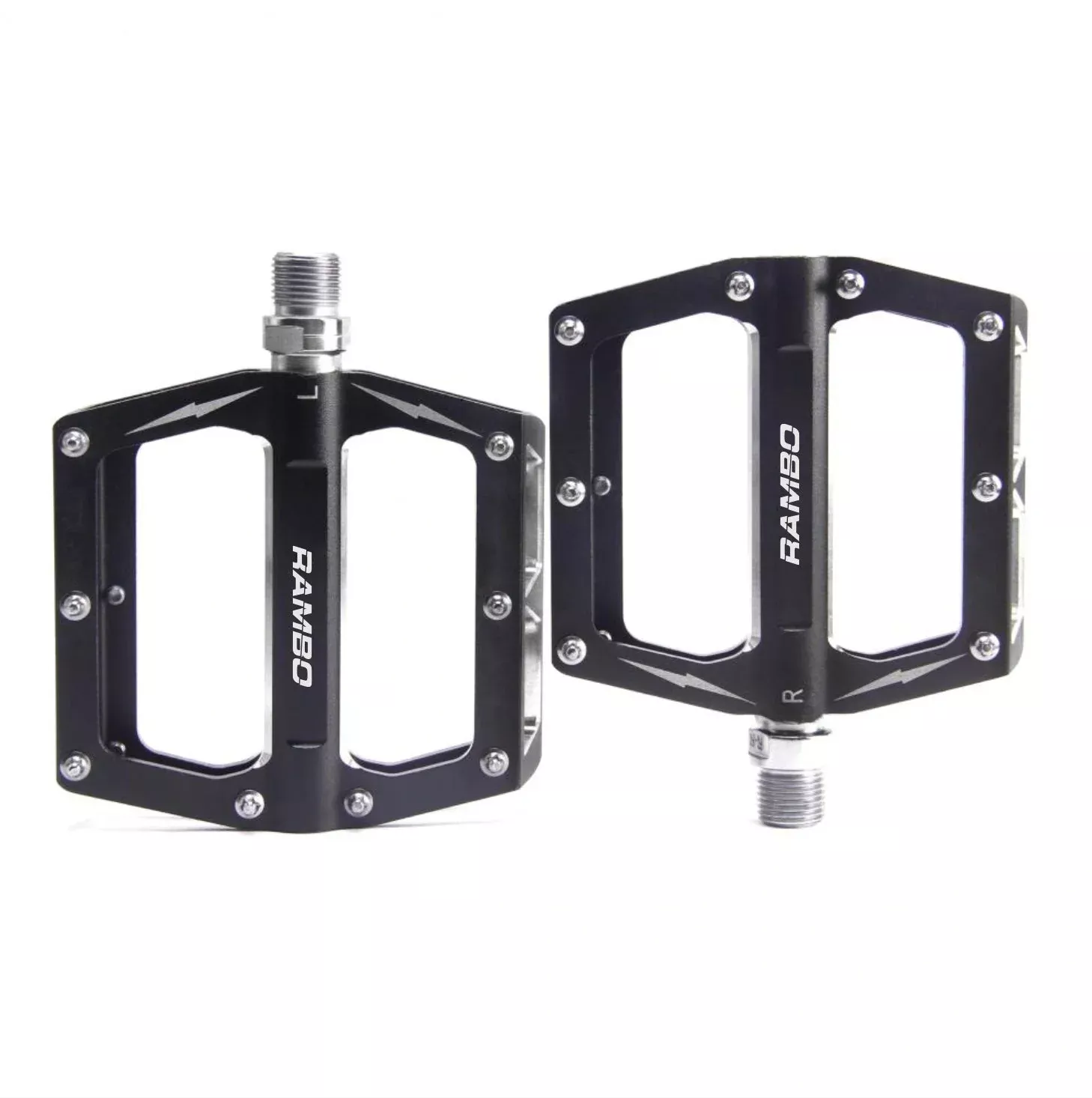 Rambo Large Platform Anti-Slip Pedals | MTB & E-Bike Grip Pedals