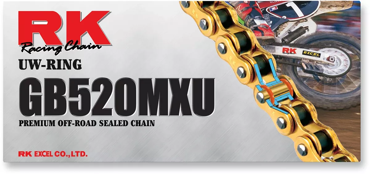 RK 520 MXU UW-Ring Sealed Racing Chain – 114 Links | 125cc–500cc