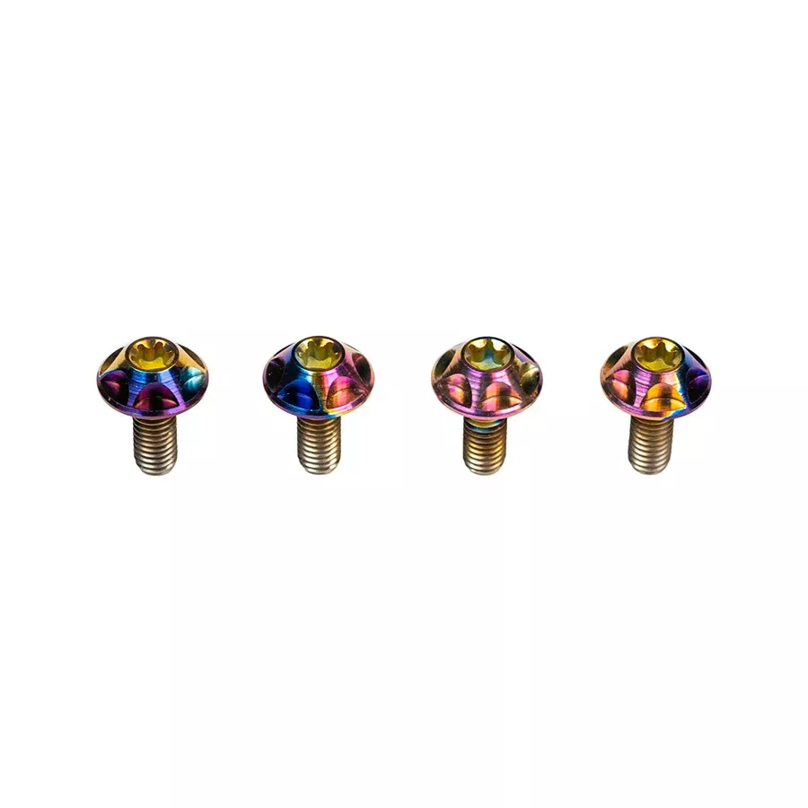 Silca Sicuro Ti bottle cage bolts Rainbow Anodized Set of 4