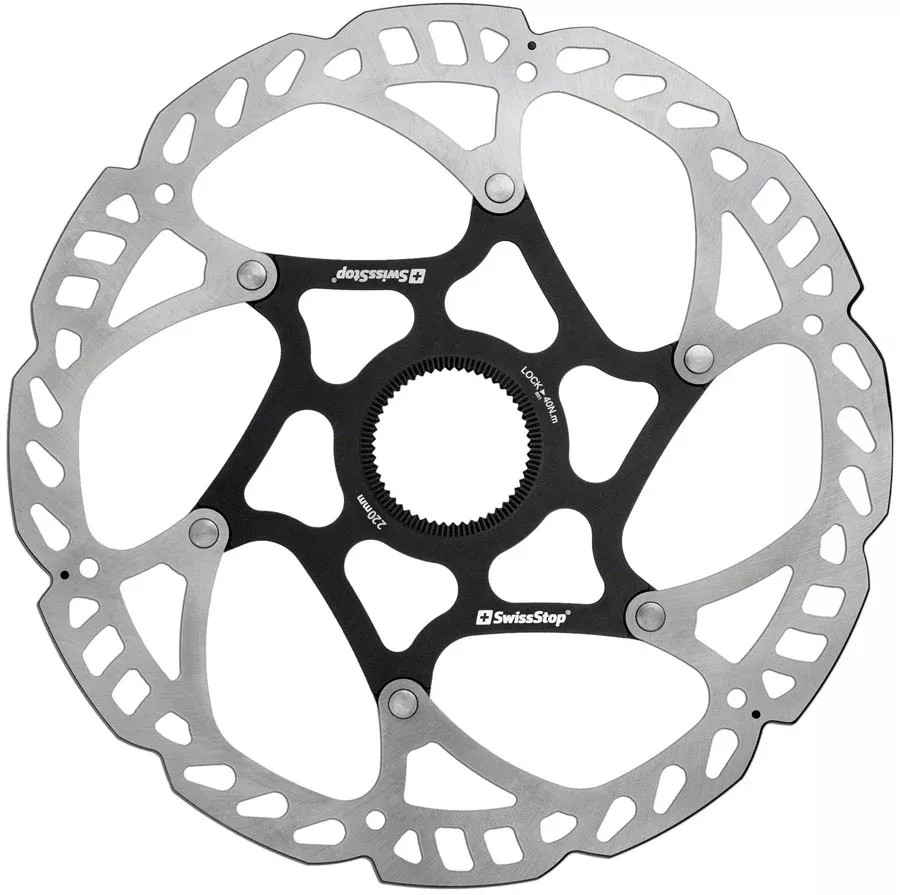 SwissStop Catalyst Pro Disc Rotor - 220mm CenterLock Silver/Black