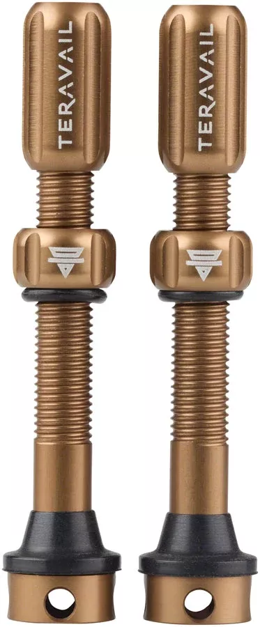Teravail Alloy Tubeless Valves - Pair 48mm Matte Copper