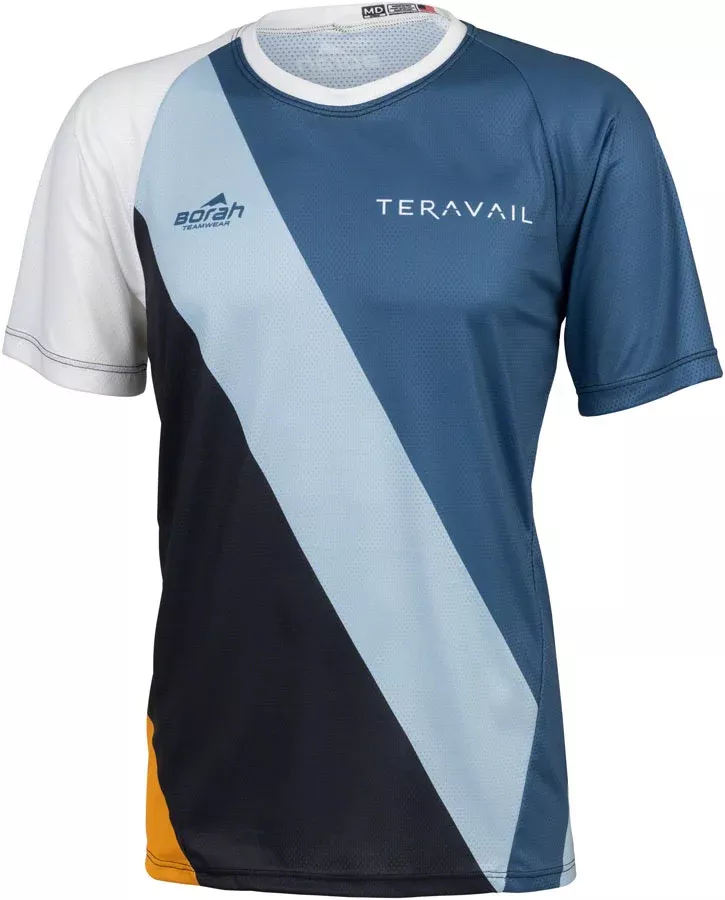 Teravail Waypoint Men's MTB Jersey - White Blue Lite Blue Black Gold Medium