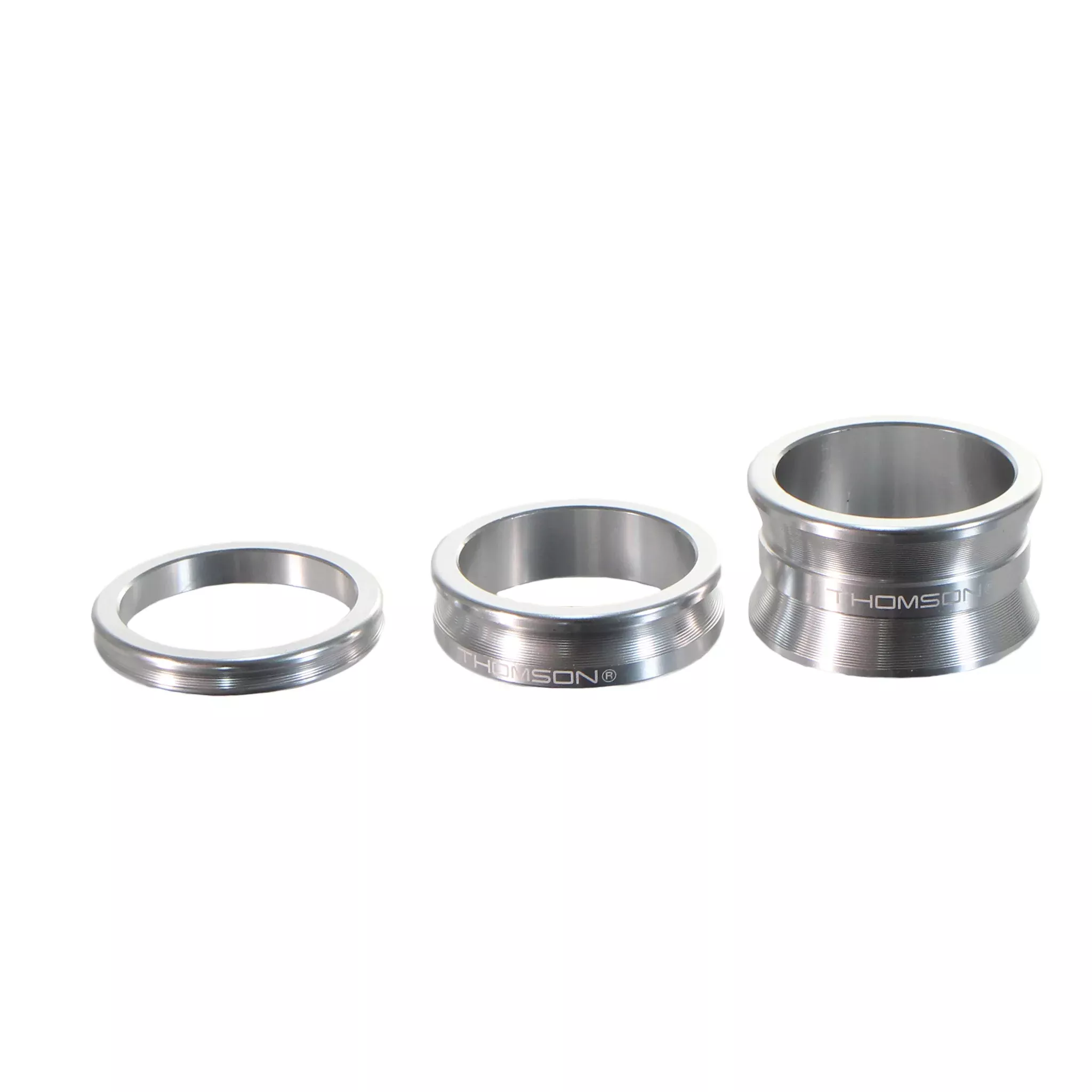 Thomson Aluminum Headset Spacer Pack 1-1/8" Silver 3/Count